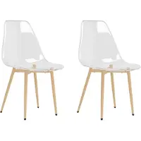 vidaXL Eetkamerstoelen 2 st PET transparant