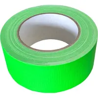 Kortpack - Duct-Tape 50mm breed x 25mtr lang - Fluor Groen - 1 rol - Met de Hand Scheurbaar - Licht op onder Black Light - Kerndiameter: 76mm - (021.0130)