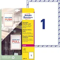Avery Raamsticker L9001-10 Afneembaar A4 Wit 5 x 297 mm 10 Stuks
