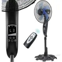 Auronic Statiefventilator - Staande Ventilator met Afstandsbediening - Timer - 50W - 53dB - Zwart