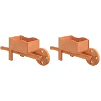 vidaXL Plantenbakken kruiwagen 2 st 47x15x19 cm massief vurenhout