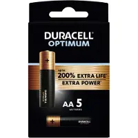 Duracell AA-batterijen Alcalines Optimum Pack 5