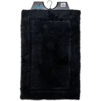 Wicotex - Badmat uni Zwart - Badmat - Antislip onderkant - Afmeting 60x90cm