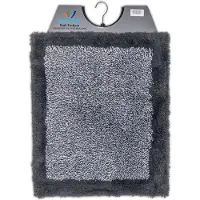 Wicotex - Bidetmat - WC mat - Toiletmat Grijs met Zwarte rand - Antislip onderkant - Afmeting 50x60cm