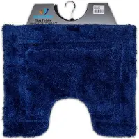 Wicotex - Toiletmat Blauw - Antislip onderkant - WC mat met uitsparing - Afmeting 50x60cm