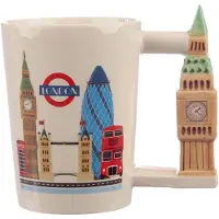 Sans marque Keramiek Londen Gevormd Handvat Big Ben Mok
