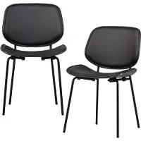 Woood Close Eetkamerstoelen - Hout - Zwart - Set van 2