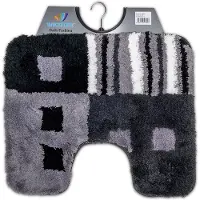 Wicotex -Toiletmat modern Grijs - Antislip onderkant - WC mat met uitsparing - Afmeting 50x60cm
