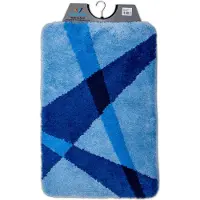 Wicotex - Badmat Blauw gestreept - Badmat - Antislip onderkant - Afmeting 60x90cm
