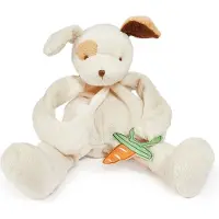 Bunnies By The Bay Knuffeldoekje met speenhouder Hond - Speendoekje - Extreem zacht - Klittenband sluiting voor speen - Machine-wasbaar - 25 cm - Beige