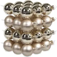 Othmar decorations 72x stuks glazen kerstballen licht champagne 4 cm mat/glans - Kerstbal
