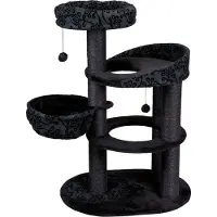 Trixie 43467, Krabpaal voor katten (toren), Vrijstaand, Anthraciet, Zwart, Pluche, Sisal, 11 cm