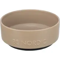 Trixie be nordic voerbak hond keramiek/ rubber taupe - 18 cm