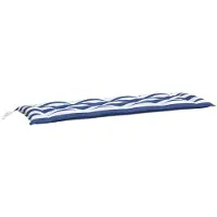 vidaXL Tuinbankkussen 150x50x7cm stof gestreept wit en blauw