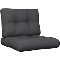 vidaXL Palletkussens 2 st stof zwart
