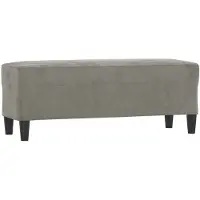 vidaXL Bankje 100x35x41 cm fluweel lichtgrijs