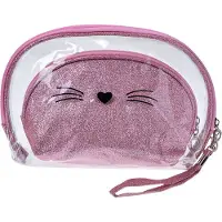 Juleeze Toilettas Dames Set van 2 24x15 / 19x12 cm Roze Polyurethaan