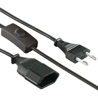 Kopp Euro verlengsnoer met schakelaar - 2x0,75mm² - 3m - Zwart