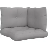 vidaXL Palletkussens 3 st stof grijs