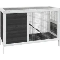 vidaXL Konijnenhok 103x44x69,5 cm massief grenenhout grijs