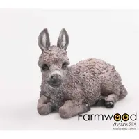 Farmwood Animals Tuinbeeld Ezel 21x12x16 Cm Bruin bruin Kunststof Decoratief