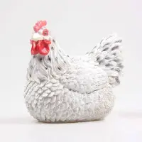 Farmwood Animals Tuinbeeld Kip broedend wit 8x7x7,5cm