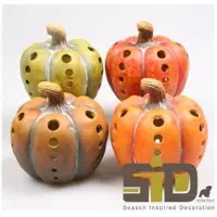 Season Inspired Decoration Pompoen met LED verlichting h14cm