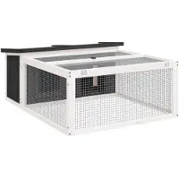 vidaXL Konijnenhok 117,5x97x47,5 cm massief grenenhout grijs