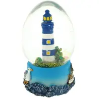 Massamarkt Schudbal ovaal vuurtoren blauw 7cm