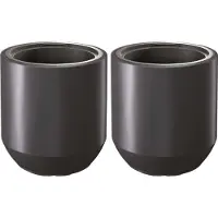 Prosperplast Plantenpot/bloempot Sevilla - 2x - buiten/binnen - kunststof - antraciet - D39 x H44 cm - met binnenpot