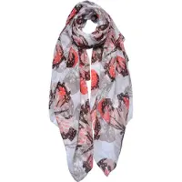 Juleeze Sjaal Dames Print 90x180 cm Roze Grijs Synthetisch