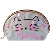 Clayre & Eef damesaccessoiretas, 22x8x14 cm, beige, polyester, met kattenmotief