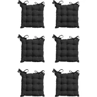 Madison - Zitkussen - Universeel - 6 stuks - 46 x 46 cm - Zwart - Tuin