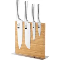 Bergner Messenset met Magneetblok - 5 delig - RVS en bamboe