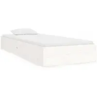 vidaXL Bedframe massief hout wit 75x190 cm