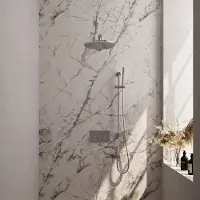Brauer Edition Inbouw Doucheset - Staafhanddouche - 30cm Hoofdouche - Rechte Wandarm - Glijstang - Chroom - Messing - Kranen, Douchekranen, - Kranen, Douchekranen, Douchesets, Inbouw douchesets