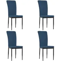 vidaXL Eetkamerstoelen 4 st fluweel blauw