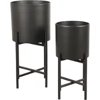 Label51 Fabe set plantenstandaards 23x23x50cm zwart