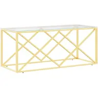 vidaXL Salontafel 110x45x45 cm roestvrij staal en glas