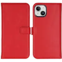 Selencia Echt Leren Bookcase voor de Apple iPhone 15 Plus - Rood