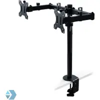 Emuca dubbele monitor beugel – monitor arm - monitor beugel 2 schermen - 13 tot 32 inch – tot 8kg per arm – zwart