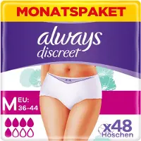 Always Discreet Broekjes Voor Urineverlies Dames, M, x48 Broekjes