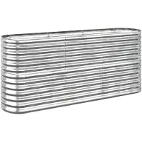 vidaXL Plantenbak 152x40x68 cm gegalvaniseerd staal zilverkleurig