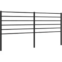 vidaXL Vervangend hoofdbord metaal zwart 193 cm