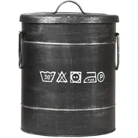 Label51 - Opbergdoos Wasmand - Zwart - 26x26x33cm