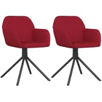 vidaXL Eetkamerstoelen draaibaar 2 st fluweel wijnrood