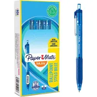 Papermate InkJoy 300RT-balpennen met drukknop | Medium punt (1,0 mm) | Blauw | 12 stuks