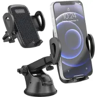 IMoshion Telefoonhouder auto - Verstelbaar - Universeel - Carbon - Dashboard / Raam / Ventilatierooster - Zwart
