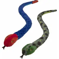 Nature Planet Pluche dieren knuffels 2x slangen van 150 cm - Knuffeldier