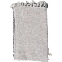 Clayre & Eef Plaid 125x150 cm Grijs Katoen Rechthoek Deken Grijs Deken